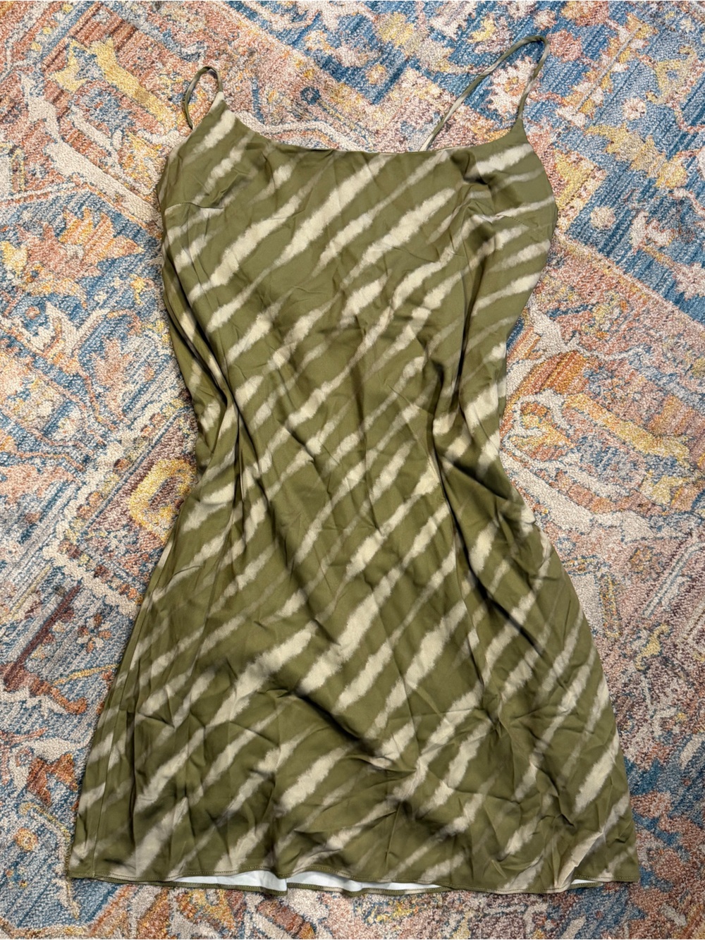 Abercrombie & Fitch Olive and Cream Slip Dress